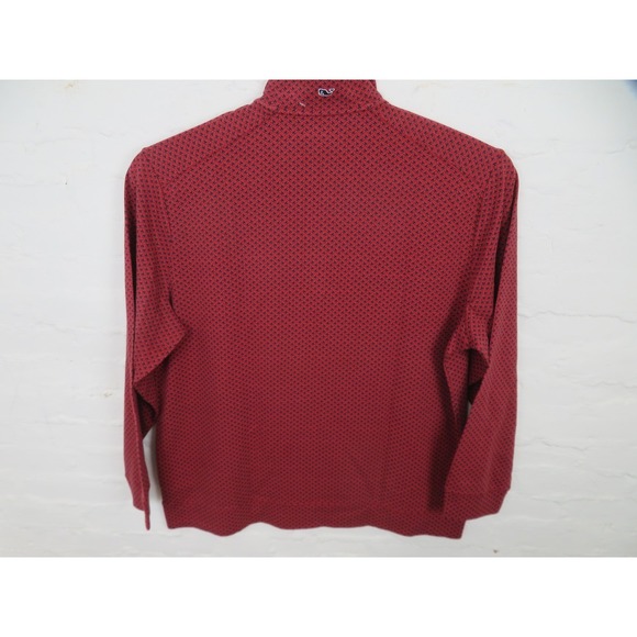 Vineyard Vines Sweater Mens 2XL Red Skier Print Broadfield Half Zip Ski Pullover - Picture 7 of 10